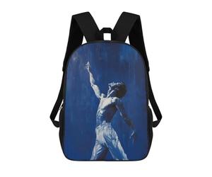 4Girls Reaching Higher - Ballet’s Passion And Grace Male Ballet Dancer Painting Backpack 3D Printed Boy School Backpack Casual Daypack Lightweight Rucksack for Middle School Students 17inch