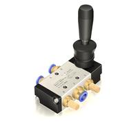 4H210-08 4H310-10 4H410-15 2 Position 5 Port Air Manual Valve 5/2 Way Hand Lever Operated 1Pcs(With-10mm-Fittings,4H410-15)