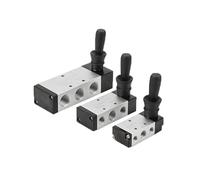 4H210-08 4H310-10 4H410-15 Manual Hand Wrench Pneumatic Control Pull 1/4 Inch 2 Position 5 Port 1Pcs(with 4mm Fittings,4H210-08)