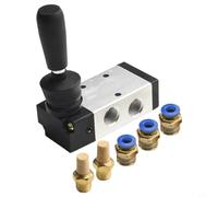 4H210-08 Pneumatic Hand Pull Valve 5 Port 2 Position Control Valve with 6 mm OD Tube Connector for Air Systems, Aluminum Body BSPT Ports