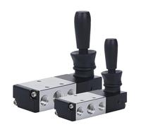 4H230/4H330/4H430-C/E/P-06-08-10-15 Three Position Five Way Manual Control Valve Reset Pneumatic Cylinder Directional(4h330e-08,4H Manual Reset)