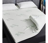 4ich/10cm Bounce Back Foam Mattress Topper Double Bed, Mattress Topper for Back Pain Relief with Washable Bamboo Cover, 10cm Thickness Double 135x190cm Bounce Back FoamTopper