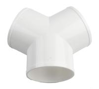 4in 100mm White PVC Pipe Ducting T/Y Splitter Connector Plastic Ducting Tee Junction Connector Air Con Tube Exhaust Hose Splitter for Extractor Fan Bathroom(Y Shape 100mm)
