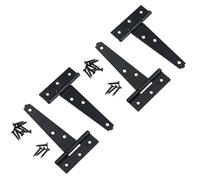 4in / 102mm Heavy Duty T Tee Hinges for Shed + Garden Gates Black Finish 4pc