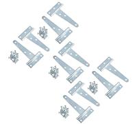 4in / 102mm Heavy Duty T Tee Hinges for Shed + Garden Gates Zinc Plated 10pc