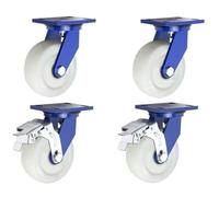 4In 5In 6In 8In Industrial Caster Wheel, Load Capacit 7937lbs Heavy Duty Trolley Caster, Dual Locking Nylon Plate Castor Wheel, Smooth & Quiet Rolling, Set of 4