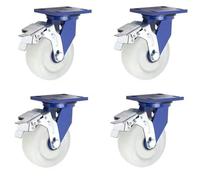 4In 5In 6In 8In Industrial Caster Wheel, Load Capacit 7937lbs Heavy Duty Trolley Caster, Dual Locking Nylon Plate Castor Wheel, Smooth & Quiet Rolling, Set of 4