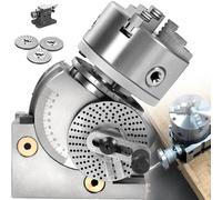 4in/5in/6in Dividing Head Milling Set with 3-jaw Chuck and Tailstock, 1:40 Dividing Head, Includes 100mm, 125mm, 160mm, Chucks for Milling, Grinding, Drilling Machines (4in/100mmchuck)