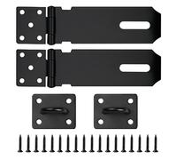 4in Shed Door Latch 2Pcs Hasp Staple Hasp and Staple Heavy Duty Padlock Hasp Shed Door Lock Latch Lock Shed Latch Shed Locks and Latches for Garden Sheds Underground Garages Bedrooms Cabinets (Black)