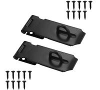 4in Shed Door Latch 2Pcs Hasp Staple Hasp and Staple Heavy Duty Padlock Hasp Shed Door Lock Latch Lock Shed Latch Shed Locks and Latches for Garden Sheds Underground Garages Bedrooms Cabinets (Black)