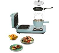 4In1 Breakfast Maker Station, 800W Electric Sandwich Breakfast Machine with Non Stick Griddle, Breakfast Machine for Bacon, Ham, Sausage, Hashbrowns