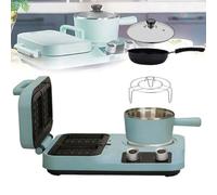 4In1 Breakfast Maker Station, 800W Electric Sandwich Breakfast Machine with Non Stick Griddle, Breakfast Machine for Bacon, Ham, Sausage, Hashbrowns