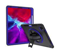 Lobwerk 4-in-1 Case for Apple iPad Pro 12.9 2018 2020 A2229 A2069 A2232 A2233 12.9 Inch Case Shockproof Protection + Stand + Hand Attachment Dark Blue