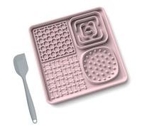 4in1 Dog Bowls to Slow Down Eating, Dog Slow Feeder Bowl, Comes with a scraper, Food-Grade Safe with Non-Slip Silicone material，Interactive Fun for Dog Cat (Pink)