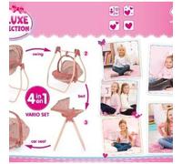 Doll accessories 4-in-1 set Doll high chair, carrier, bed