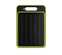 4in1 Fast Thaw Defrost Plate with High Thermal Aluminum for Rapid Meat Thaw, Functions as Cutting Board, Cutter Sharpener and Garlic Grater (L)