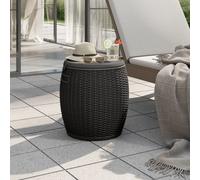 4in1 Garden Storage Box Ice Cooler Stool Table Rattan Look 37L Brown Outdoor