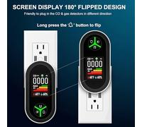 4in1 Gedsffati Plug in Carbon Monoxide Detector & Natural Gas Combination Detectors CO Gas Temp Humidity Monitor Propane, Methane Explosive Gas Alarm