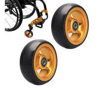4inch/100mm Wheelchair Front Wheels Replacement,Non-slip Casters Rollers Wheels for Rollator Walker,Sport Wheelchair Accessories w/Solid Tires & Aluminum Hub, 2 Pcs