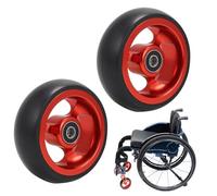 4inch/100mm Wheelchair Front Wheels Replacement,Non-slip Casters Rollers Wheels for Rollator Walker,Sport Wheelchair Accessories w/Solid Tires & Aluminum Hub, 2 Pcs
