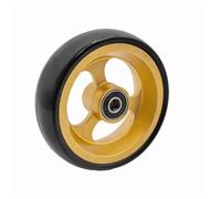 4inch/100mm Wheelchair Front Wheels Replacement, Non-Slip Casters Rollers Wheels for Rollator Walker,PU Solid Wheels/Aluminum Hub Durable and Reliable Accessories(Gold)