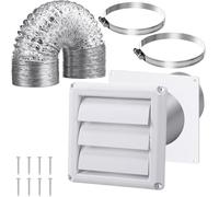 4Inch Dryer Vent Kits Through Wall with Hose/Duct Connectors/Plate Dryers Vent Hoses Connectors Wall Ducting Set Louver Air Grille Ventilation Covers