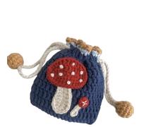 4inch Handmade Mini-Size Crochet Cute Coin Purse Charm for Coin,Knitting Change Wallet,Earphone,Kids,Small Storage, Girls