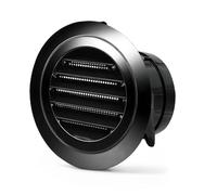 4inch Soffit Vent for Exhaust Fan with Built-in Mesh Screen, Black Round Soffit Exhaust Vent Cover ABS Louver Grille Cover, Dryer Vent for Bathroom Office Kitchen