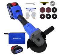4Inches Small Angle Grinder, 21V Electric Battery Grinders, 125mm Grinder Powerful Multi-Tools with 2 Position Adjustable Auxiliary Handle & 2 Adjustable Speed for Sanding Polishing