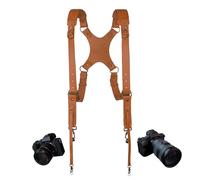 4J LEDR Dual Camera Harness,Leather Camera Strap for Two-Cameras,Camera Harness for Photographers,Camera Shoulder Strap,Camera Body Harness for Men&Women,Multi Camera Gear for DSLR/SLR Strap,Tan