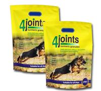 4Joints Turmeric Granules for Dogs 250g - 2 Pack | Hip and Joint Care Supplement Ideal for Senior Dogs | Helps Ease Stiffness, Discomfort & Promotes Mobility | High in Omega 3 & Vitamins | Johnsons