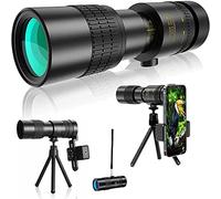 4K 10-300x40mm HD Zoom High Power Prism Monocular Telescope, Waterproof High Definition Monocular Telescope with Smartphone Holder & Tripod for Wildlife Bird Watching Hiking