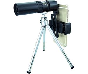 4k 10-300x40mm Monocular Telescope for Smartphone, Portable Super Telephoto Zoom Powerful HD Night/Day Vision Monocular Telescope for Adults/Kids Beach Travel Camping