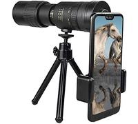 4K 10-300X40mm Telephoto Zoom Monocular Telescope - Compact Waterproof Telescope with Smartphone Adapter Tripod Suit for Adult Bird Watching Outdoor Travel Sightseeing