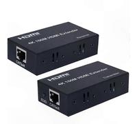 4K 100M Ethernet Extender Kit with RJ45 Transmitter and Receiver EU Plug Converter Black