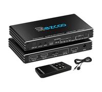 4K@120Hz HDMI 2.1 Switch 4x1 USB C DP1.4 4-Port Switcher with Audio Extractor(Optical & 3.5mm Out) VRR ALLM HDCP 2.3 HDR Dolby Vision/Atmos Optical Audio for PS5, Xbox, Gaming, Remote Contorl IR