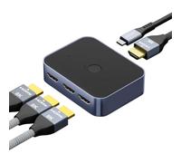 4K@120Hz HDMI 2.1 Switch, 8K@60Hz Bi-Directional HDMI Switcher 3 In 1 Out Button Select, HDCP 2.3, HDR, 3D, Dolby, For Switch 1/2, PS5, PS4, Laptop, PC, HDTV, Monitor, USB Power Cable Included