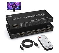 4k 120hz HDMI Switch 5 in 1 Out Splitter with Remote - 8K@60Hz/4K@120Hz HDMI Switcher 5 Port for PS5 Xbox PS4 PC TV