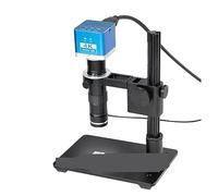 4K 2K 1080P 51MP Industrial Video Lab VGA USB Microscope Camera Zoom 130x C-MOUNT Lens LED Ring Light For Phone PCB Repair Clear and Smooth(Style B-4k)