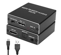 4K 2K HDM Audio Converter Extractor, ARC Audio Splitter Adapter with Optical Toslink SPDIF & 3.5mm AUX R/L Stereo & 4K@30Hz 2K@30Hz HDM Output for PS5 PS4 PS3 TV Box DVD Blu-ray 3D HDTV