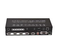 4K @ 30HZ 2x2 Video Wall Controller 1 HDMI Input 4 HDMI Output Video Processor Support screen 180 degree rotation support 1X1 1X2 2X1 2x2 1X3 3X1 1X4 4X1