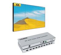 4k @ 30HZ 3x3 Video Wall Controller 1 HDMI Input 9 HDMI Output Video Processor support 1x1,1x2,1x3,1x4,1x5,1x6,2x1,2x2,2x3,2x4. 3x1,3x2,3x3,4x1,4x2,5x1,6x1
