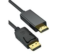 4K/30Hz DisplayPort to HDMI Cable, 1.8M DP to HDMI Uni-Directional display DP 1.4 to HDMI 1.4 Lead Gold-Plated Cord Adapter Compatible with Laptop Graphics Card PC Monitor HD TV Projector