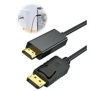4K@30HZ DisplayPort to HDMI Cable, 2K@60HZ DP to HDMI 1.8M Cable Adapter, Unidirectional DP Male to HDMI Male Compatible with PC TV Monitor Projector Laptop AMD NVIDIA Dell HP and Other Brand