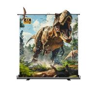 4K 3D Mobile Projection Screen, 60" 72" 80" 92" Ultra HD Manual Floor Pull Up Movie Screen for Home Theater Cinema Indoor Outdoor Backyard(80 Inch)