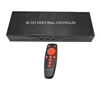 4K 3x3 Video Wall Controller, 1080P LCD Video Processor Screen Splicing, 180 Degree Rotation, HDMI Video Wall Processor 1x5.2x4.4x2.5x1.2x2 for 9 TV Splicing (#1)