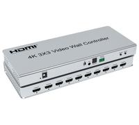 4K 3x3 Video Wall Controller, Video Wall Controller 4k 1x3 1x4 2x3 2x4 3x4 4x4 4x2 HDMI TV Video Wall Controller 9 Channel Multi Screen Splicer Processor with RS232