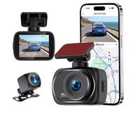 4K+4K Dash Cam For Cars,Dual cameras Front and Rear Camera Car DVR, Built in WiF App Control GPS Track With 2 inch display, Night Vision,Loop Recording G-Sensor