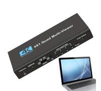 4k 4x1 Quad-View -View Switcher, 4in1 Out Seamless HD-M-I Quad -Viewer S-witch, 4in1 HD-M-I Digital Seamless Display Adapter, Screen Video Splitter For Professional & Home Use Ready