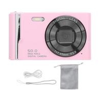 4K 50MP Digital Camera for Photography, Retro Compact Camera with Flash, 16x Digital Zoom, 2.8 Inch LCD Screen, Anti Shake, Autofocus Video Camera for Life Recording (Roseate)
